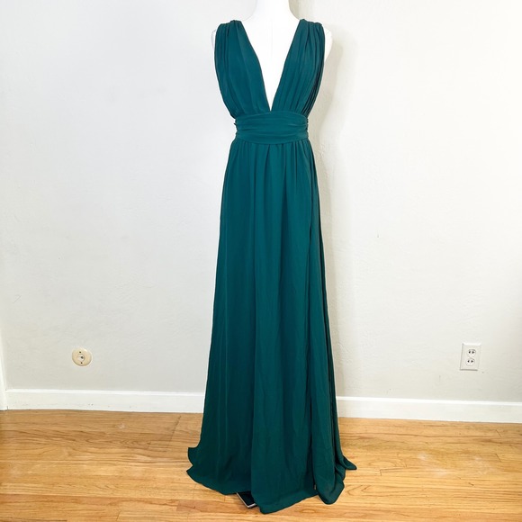 Lulus Dresses & Skirts - Lulus Maxi Dress Heavenly Hues Size Medium Dark Green New V-Neck Sleeveless